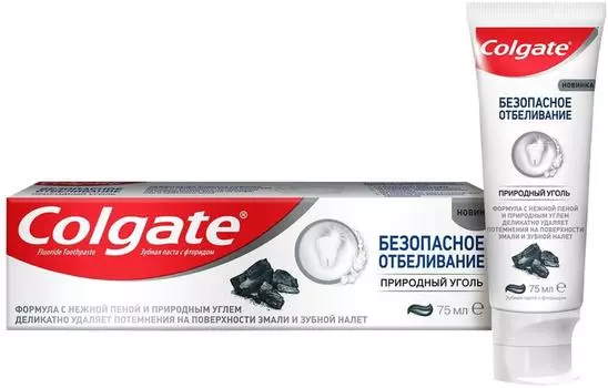 Зубная паста Colgate Безопасное отбеливание Природный уголь отбеливающая 75мл