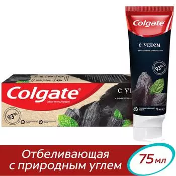 Зубная паста Colgate Naturals с натуральным углем и мятой отбеливающая с фторидом 75мл