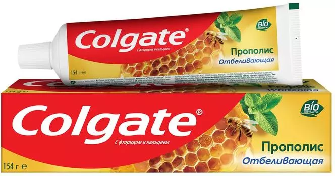Зубная паста Colgate Прополис отбеливающая для бережного отбеливания зубов и сохранения здоровья десен 100мл