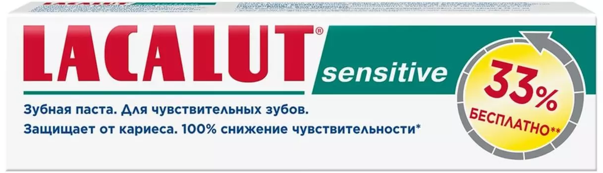 Зубная паста Lacalut sensitive для чувствительных зубов 100мл