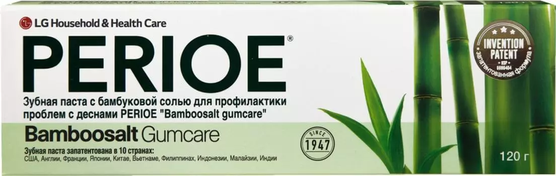 Зубная паста Perioe Bamboosalt Gumcare с бамбуковой солью для профилактики проблем с деснами 120г