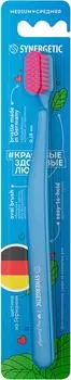 Зубная щетка Synergetic JBrush средней жесткости голубая
