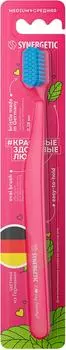 Зубная щетка Synergetic JBrush средней жесткости розовая