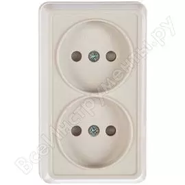 Двухместная розетка IEK РСш22-2-ОБ ОКТАВА ERO23-K01-10-DC