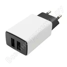 Адаптер питания cablexpert mp3a-pc-15 100/220v - 5v usb 2 порта 2.1a