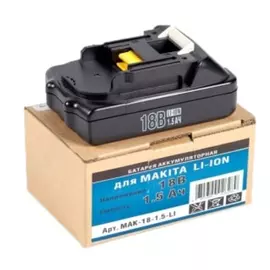 Аккумулятор li-ion (18 v, 1.5 ah) для makita ddf453 p.i.t. mak18-1.5-li