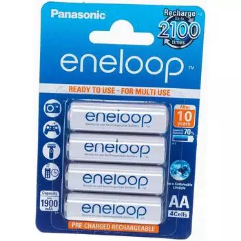 Аккумулятор r6 aa eneloop ni-mh 1900mah предзаряженный бл/4 panasonic 5410853052630