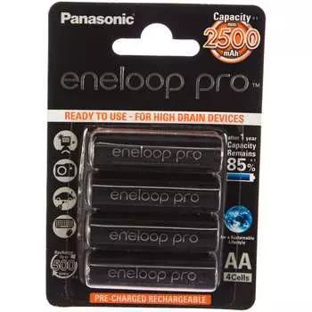 Аккумулятор r6 aa eneloop pro ni-mh 2500mah предзаряженный бл/4 panasonic 5410853052579