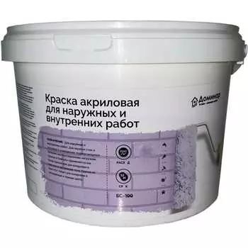 Акриловая краска для наружных и внутренних работ Доминар БС 100 G54258