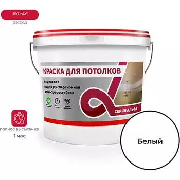 Акриловая водно-дисперсная краска для потолков KRAFOR
