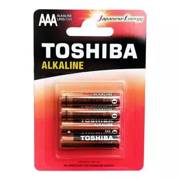 Алкалиновый элемент питания Toshiba LR03 RED 4/card 44540