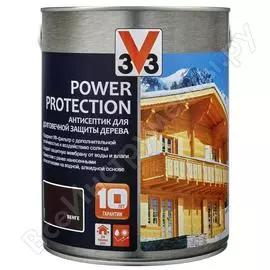 Алкидный антисептик для дерева v33 power protection полуглянец, венге 117397