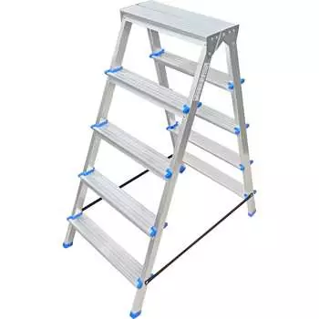 Алюминиевая двухсторонняя стремянка LadderBel 5 ступеней STR2-AL-5