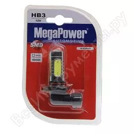 Автолампа hb3 p20d 5 smd mega white 6000k megapower m-80584бл