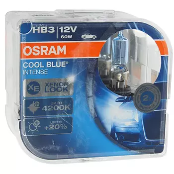 Автолампа osram hb3,9005 60 p20d+20% blue intense, 2 шт. 4200k 12v, 1, 10, 100 9005cbi-hcb