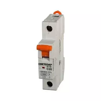 Автомат СВЕТОЗАР 1п, C, 10А, 10кА, 230/400В SV-49071-10-C