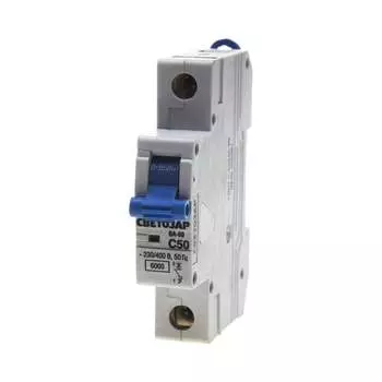 Автомат СВЕТОЗАР 1п, 50 A, C, 6 кА, 230/400 В SV-49061-50-C
