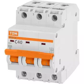 Автомат TDM ВА47-29 3Р, 40 А, 4,5 кА, С SQ0206-0113
