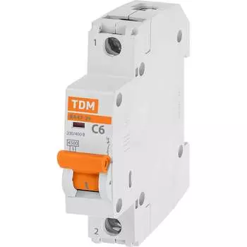 Автомат TDM ВА47-29 1Р, 6 А, 4,5 кА, С SQ0206-0070