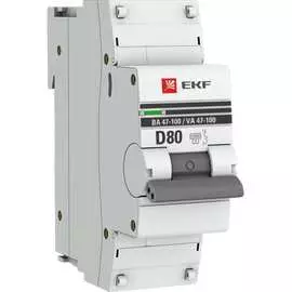 Автоматический выключатель EKF ВА 47-100 PROxima mcb47100-1-80D-pro