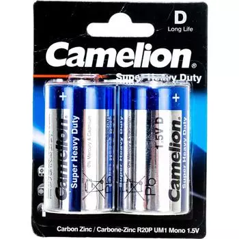 Батарейка Camelion Blue R20 BL-2 1.5В 3217