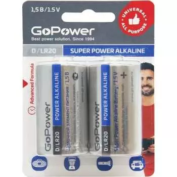Батарейка GoPower LR20 00-00017862