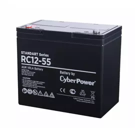 Батарея аккумуляторная ss (12 в; 55 ач) cyberpower rс 12-55