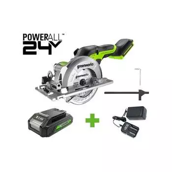 Бесщеточная дисковая мини-пила GreenWorks G24MCS 1501207VUA