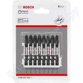 Биты двусторонние ударные impact control (ph2/pz2; 65 мм) 8 шт. bosch 2608522333