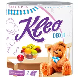 Бумажные полотенца мягкий знак kleodecor с рисунком 2 рулона 29645