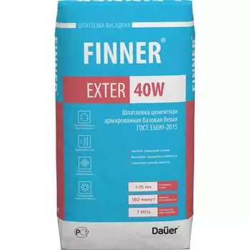 Цементная армированная базовая шпатлевка Dauer finner exter 31591