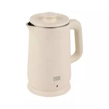 Чайник Homestar hs-1006 1.8 л, бежевый, двойной корпус 107004