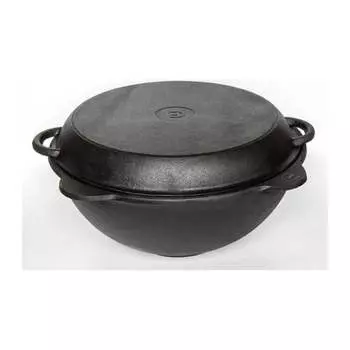 Чугунный казан Davr Metall казан12(круг)+крыш(сков)12л
