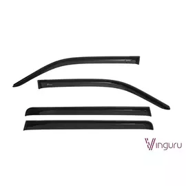 Дефлекторы окон vinguru honda pilot ii, 2008-2015, накладные, акриловые, 4 штуки, afv63608