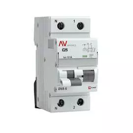 Дифференциальный автомат EKF DVA-6 AVERES rcbo6-1pn-25C-100-ac-av