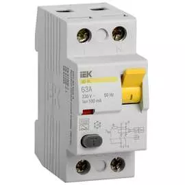 Дифференциальный выключатель IEK УЗО ВД1-63 MDV11-2-063-100