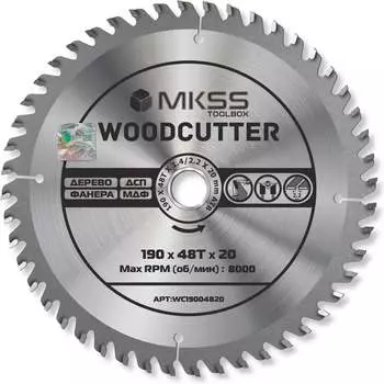 Диск пильный по дереву MKSS Toolbox Woodcutter WC1900 WC19004820