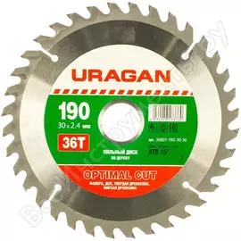 Диск пильный по дереву оптимальный рез (190x30 мм; 36т) uragan 36801-190-30-36