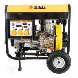 Дизельный генератор 5 квт, 220в/50гц, 15 л, электростартер denzel dd6300е 94657