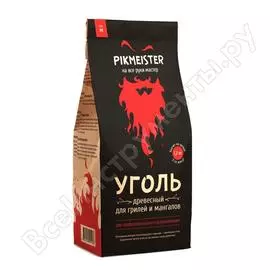 Древесный уголь в мешках, pikmeister фасовка по 1,2 кг 4401