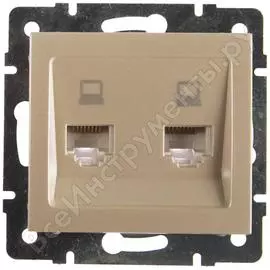 Двойная компьютерная розетка Lezard RAIN 703-3088-141