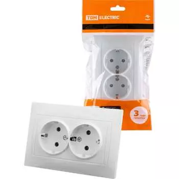 Двойная розетка TDM ELECTRIC Лама SQ1815-0025
