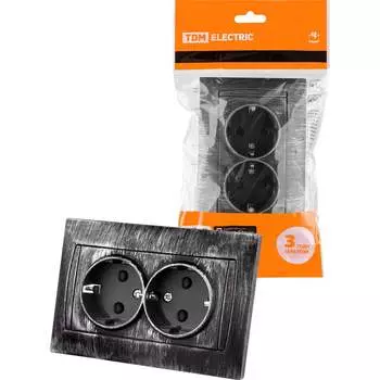 Двойная розетка TDM ELECTRIC Лама SQ1815-0654