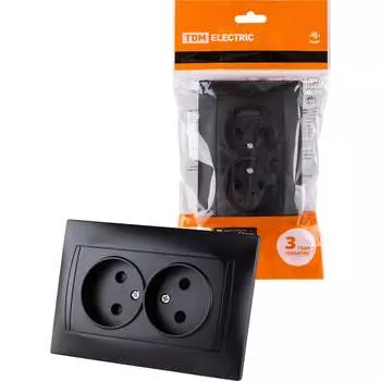 Двойная розетка TDM ELECTRIC Лама SQ1815-0612