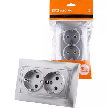 Двойная розетка TDM ELECTRIC Лама SQ1815-0225