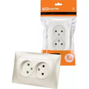 Двойная розетка TDM ELECTRIC Лама SQ1815-0824