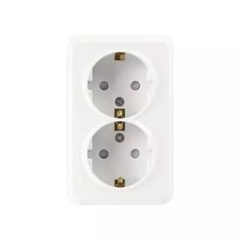Двухместная розетка Smartbuy Юпитер SBE-03w-16-S2-1Z