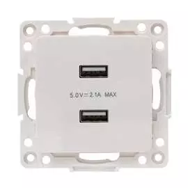 Двухместный механизм usb розетки EKF PROxima Стокгольм EYR16-028-10-2USB