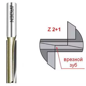 Фреза пазовая с врезным зубом (14x60x105 мм; z2+1; s12 мм) arden 105246-2