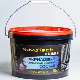 Гидроизоляционная акриловая мастика unimix 15 кг novatech 000000341
